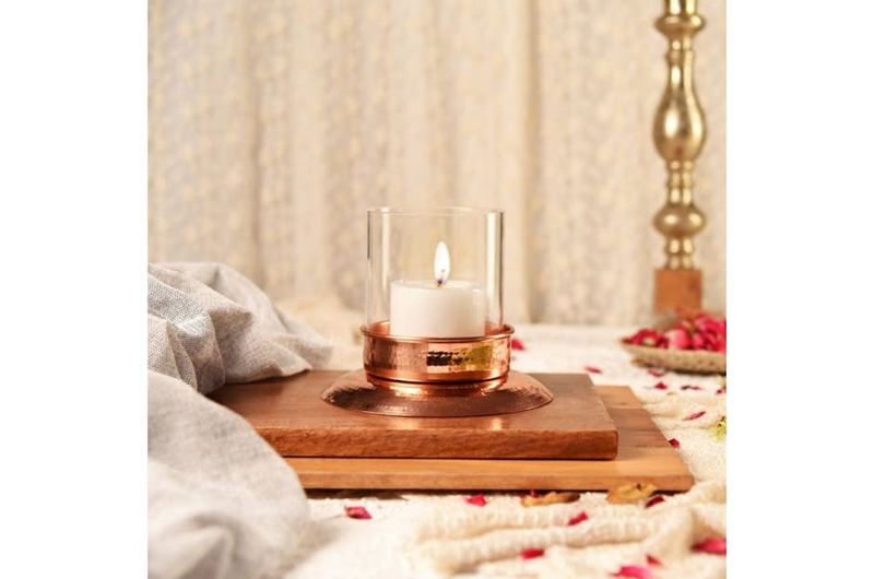 Brass Pillar Candle Holder